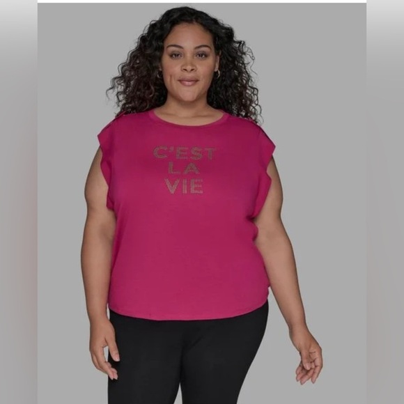 Karl Lagerfeld Tops - Karl Lagerfeld Paris C'est La Vie Studded Top